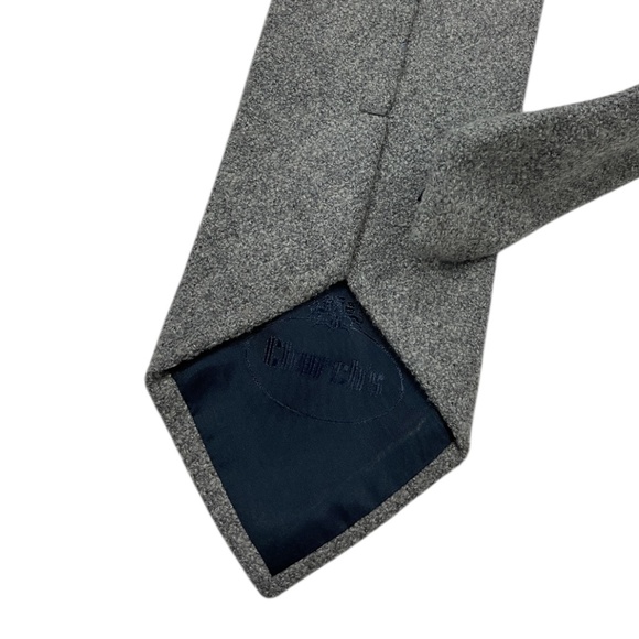 CHURCH’S Solid Gray Cashmere Blend LUXURY Tie ITALY - Picture 5 of 5